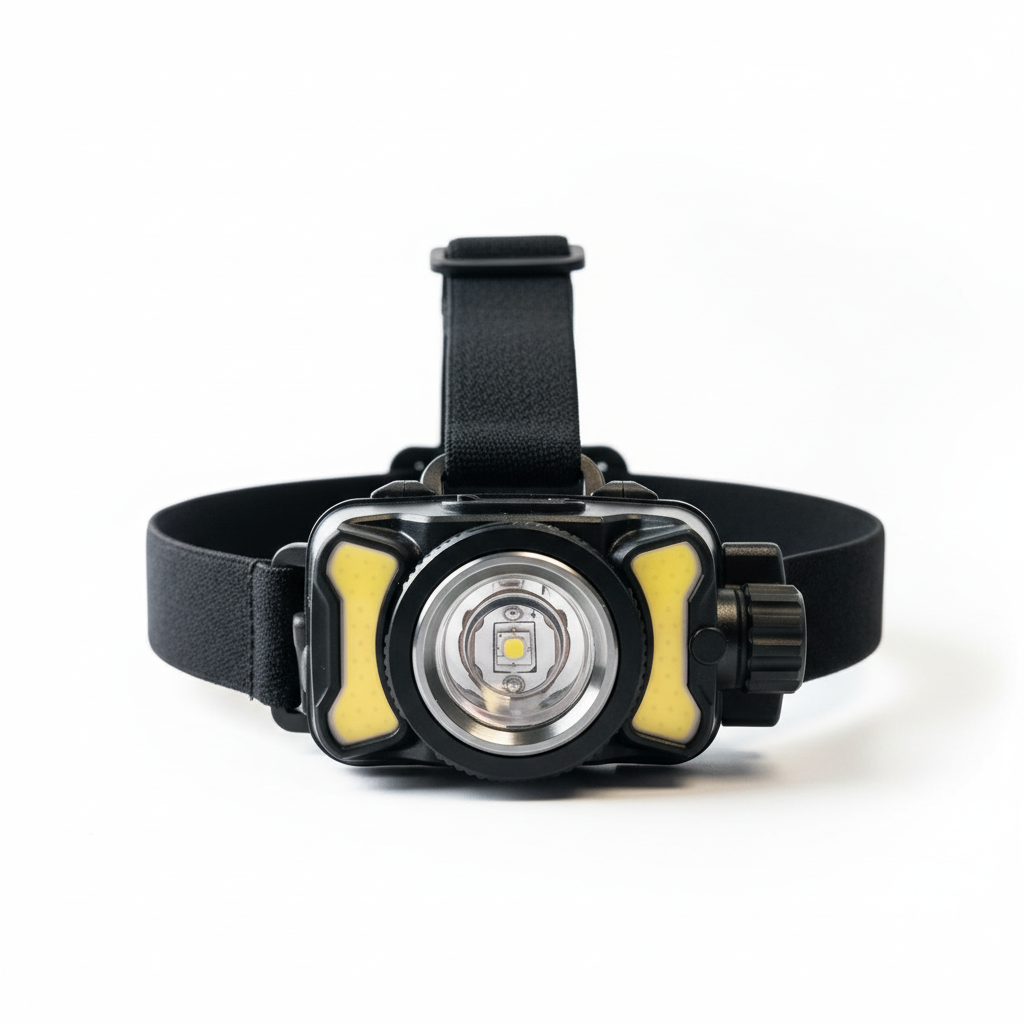 Rechargeable LED Headlamp with Adjustable Focus and Motion Sensor