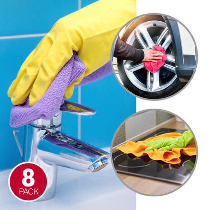 Paños de microfibra multicolores 8 uds. 30 x 30 cm - Dirt Devil