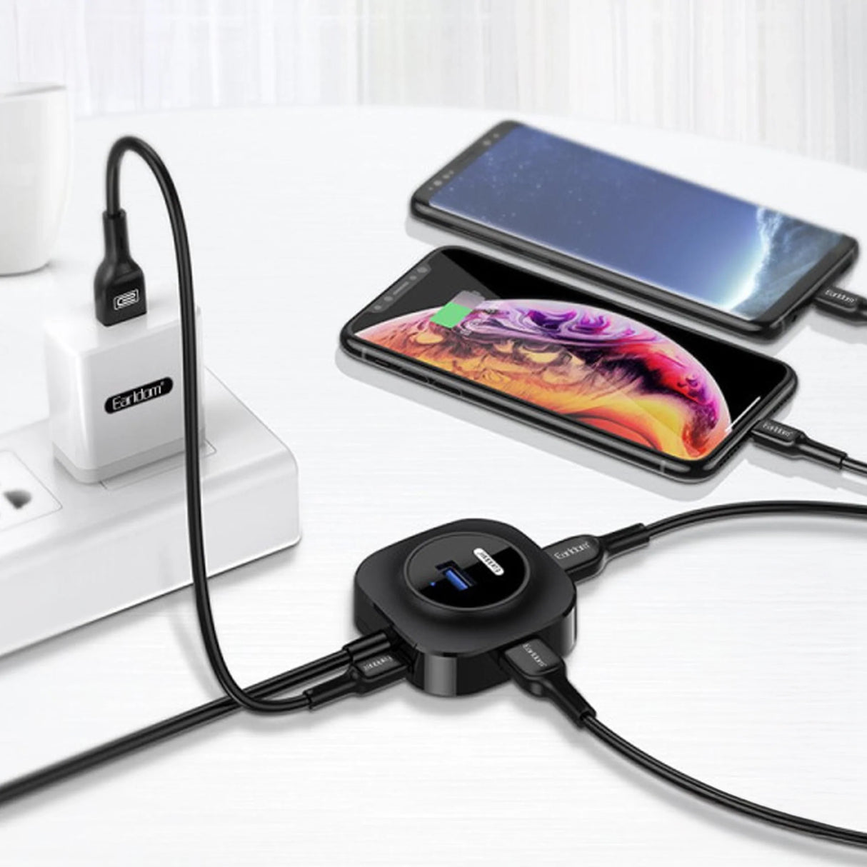 4-Port USB HUB with USB-C Connector – Black