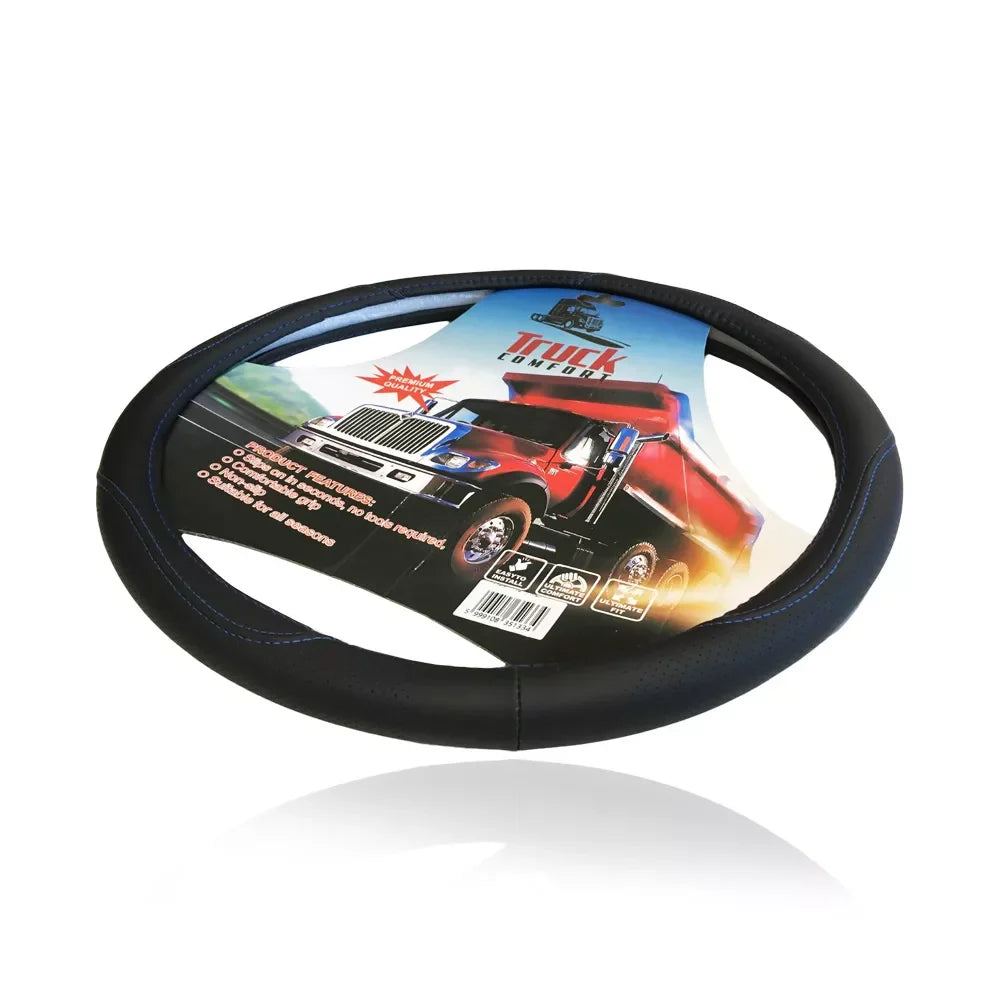 Patterned Leather-Effect Steering Wheel Cover