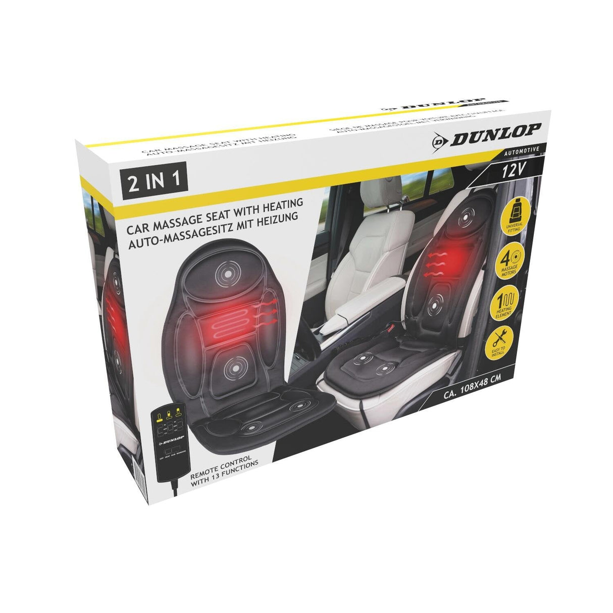 Heated Car Seat Cover with Massage by Dunlop