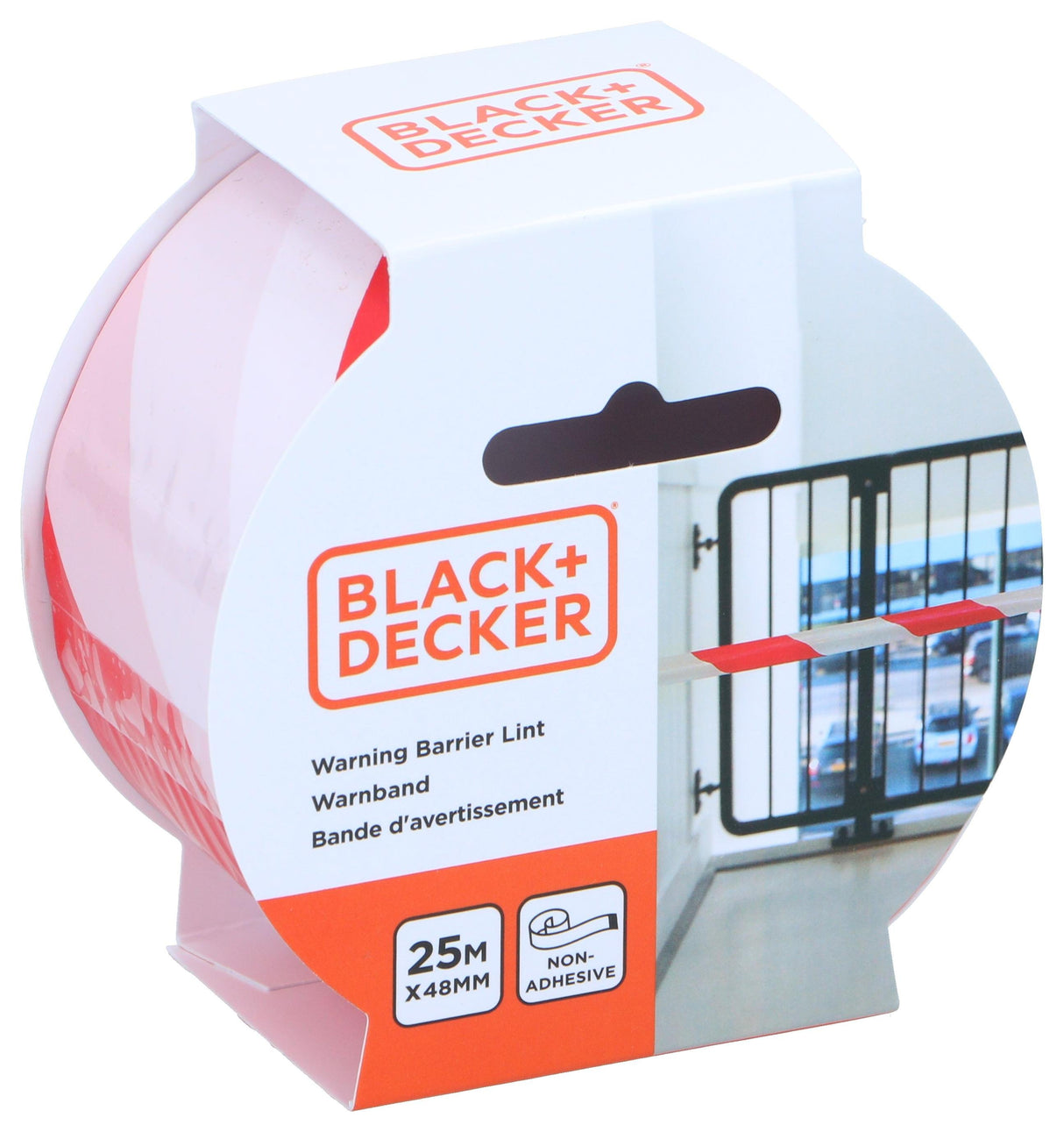 Cinta de balizamiento Black and Decker 25 m x 48 mm