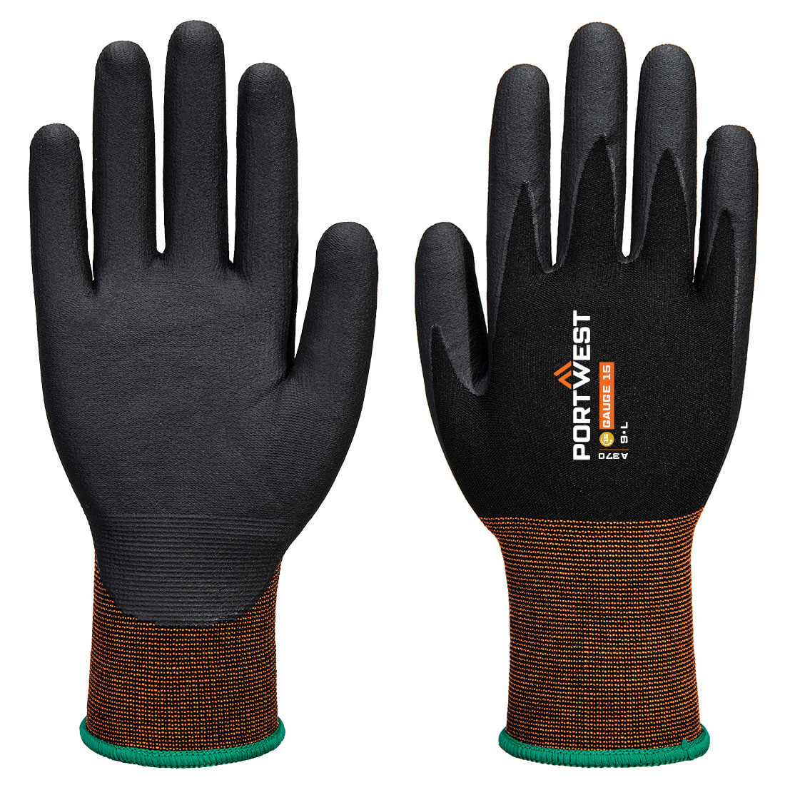 Guantes de trabajo transpirables Portwest con recubrimiento de nitrilo microespumado Talla L