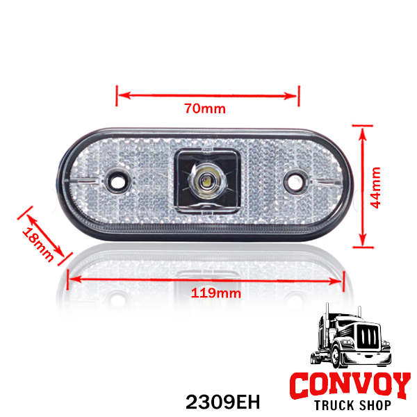 Aspöck Unipoint LED Position Lamp with White Cable