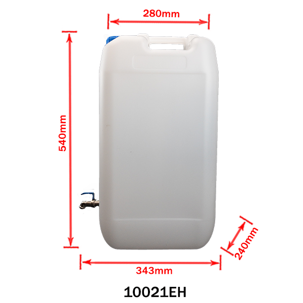 Tanica in plastica con rubinetto metallico