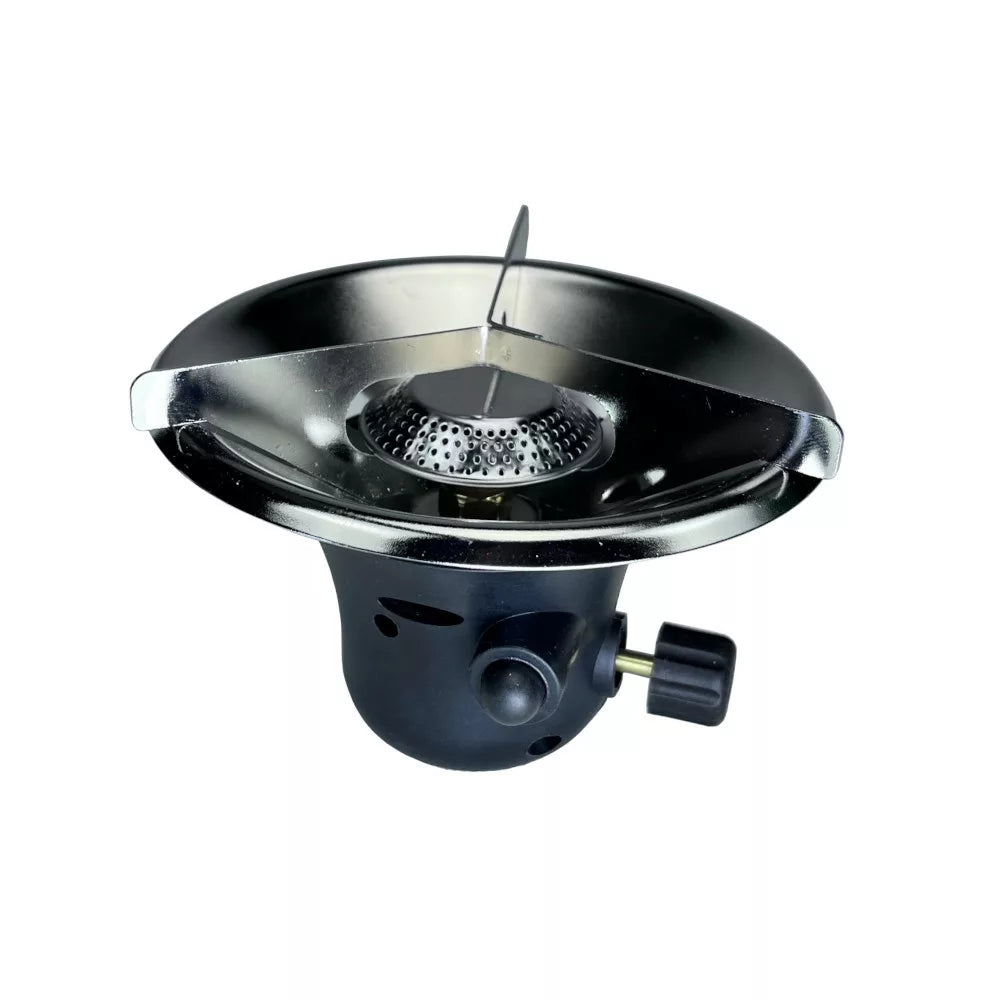 Testa per fornello da campeggio con accensione piezoelettrica per bombola a valvola 7/16 (500 g)