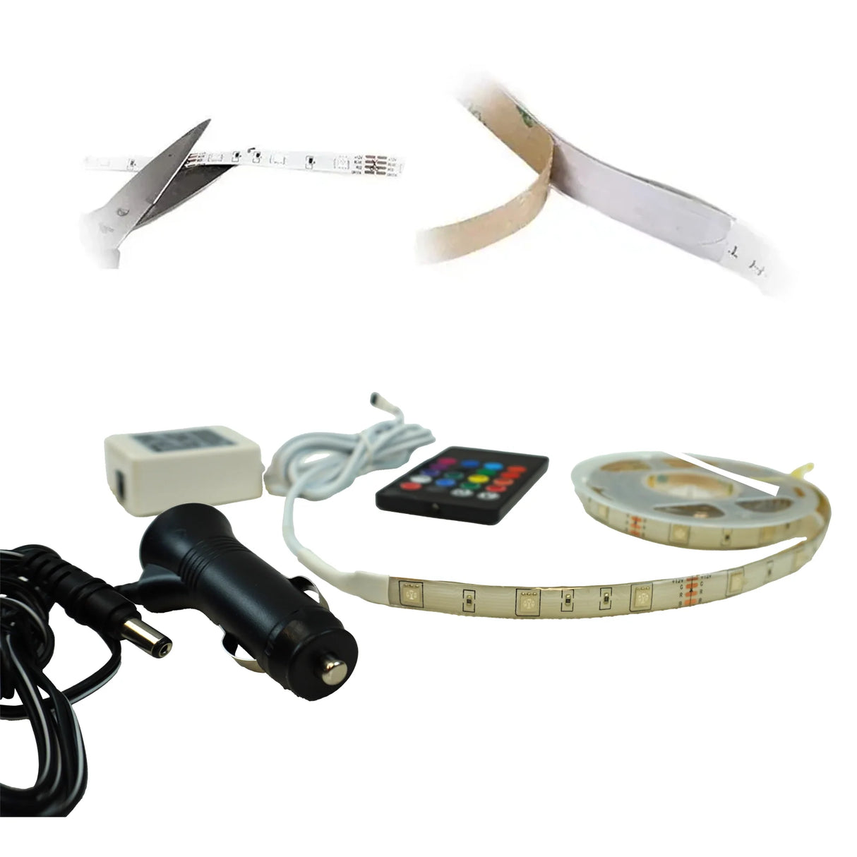 Color Changing LED Strip for Cars with Remote Control – 2m