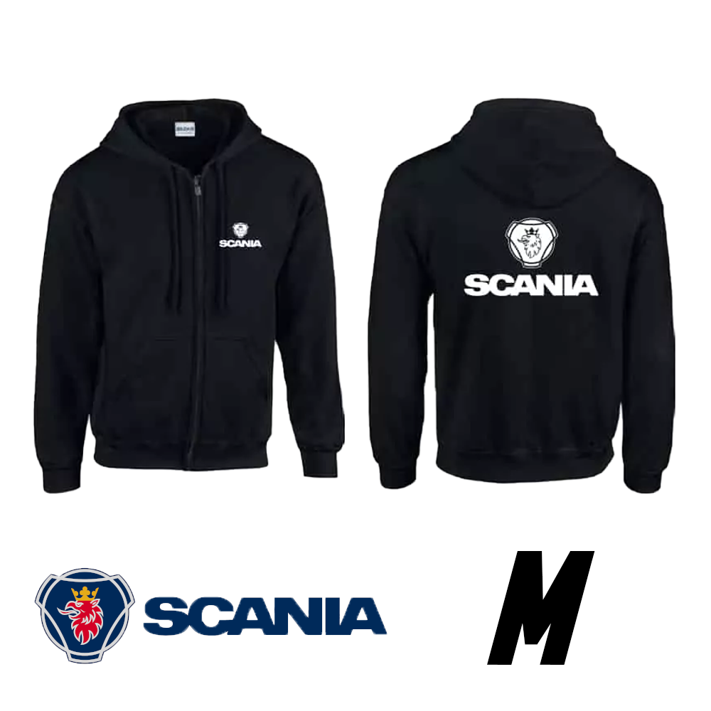 Black Scania Logo Zip-Up Hoodie