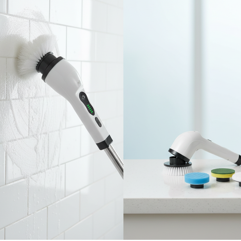 Electric Cleaning Brush Set with Telescopic Handle, 25W