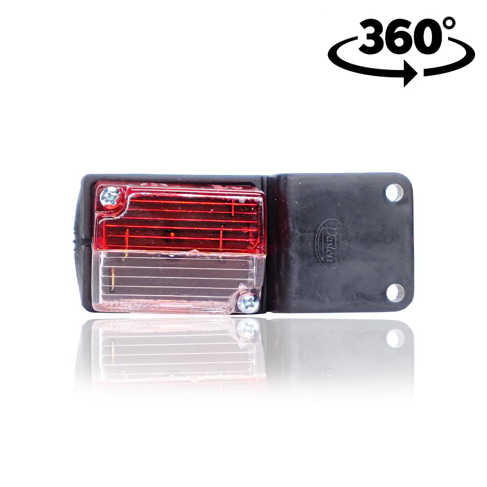 Side Marker Cube Red-White with Rubber Base