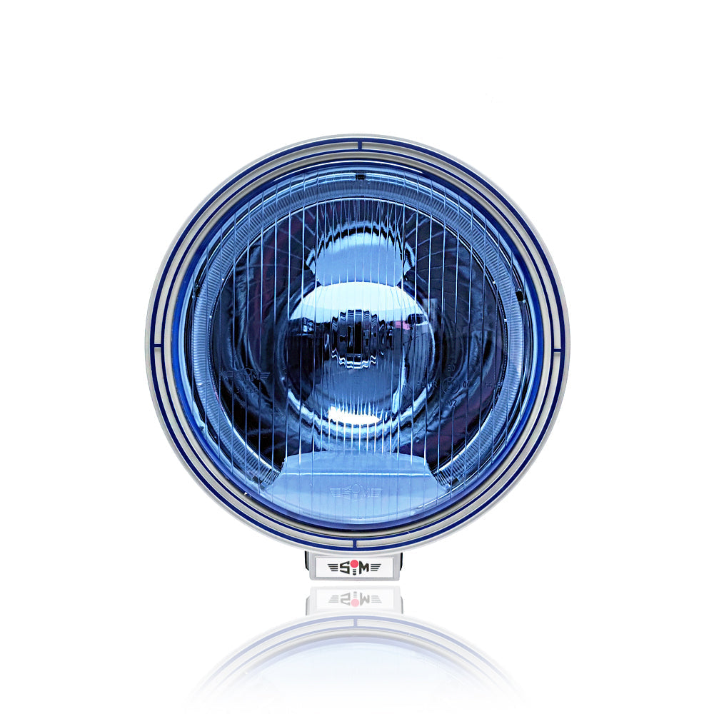 Round High Beam Spotlight with Blue Lens – 223mm