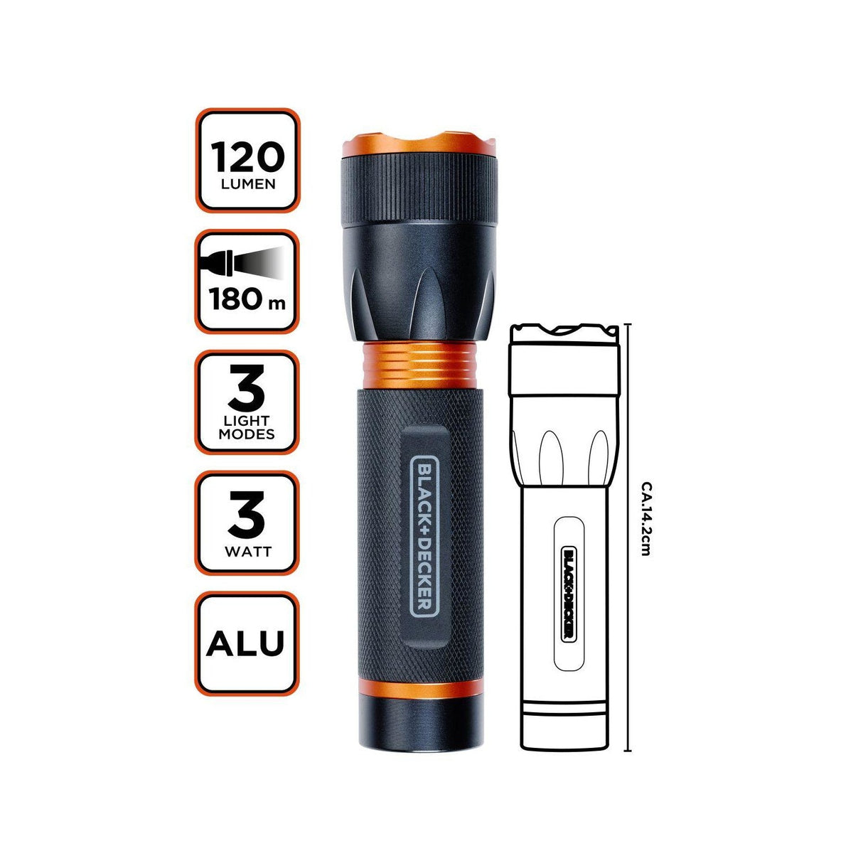 LED Flashlight with 180m Range