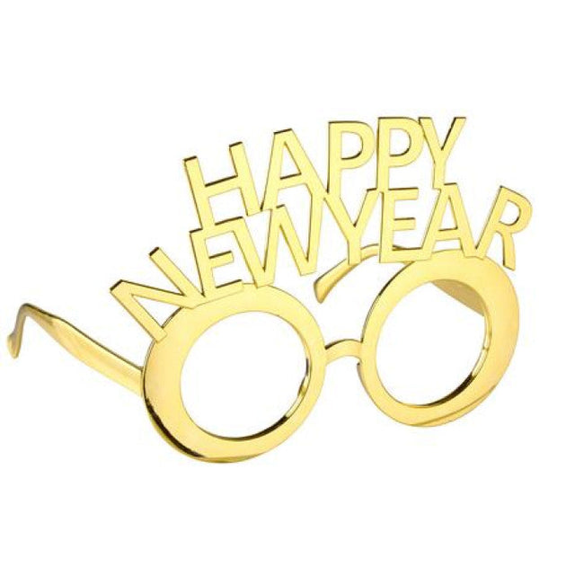 Lunettes festives dorées "Happy New Year" pour le réveillon