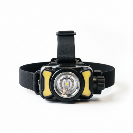 Rechargeable LED Headlamp with Adjustable Focus and Motion Sensor