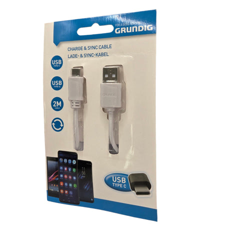 Grunding USB Type-C Ladekabel – 2 Meter