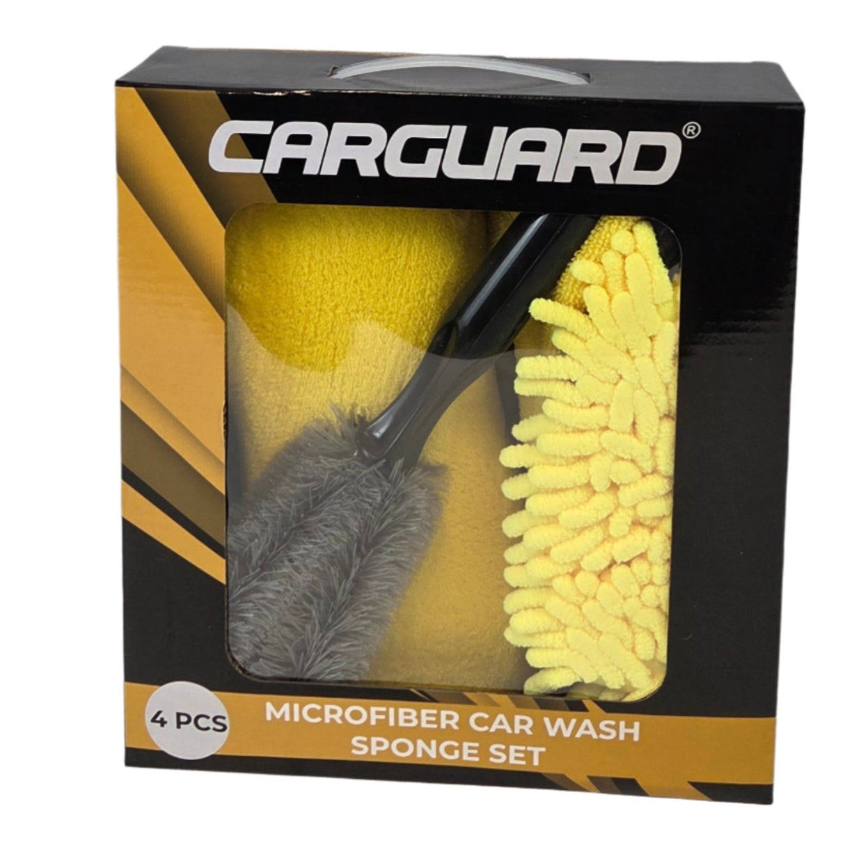 Car Care Kit (Microfiber Cloth, Sponge, Wheel Brush & Wash Mitt)