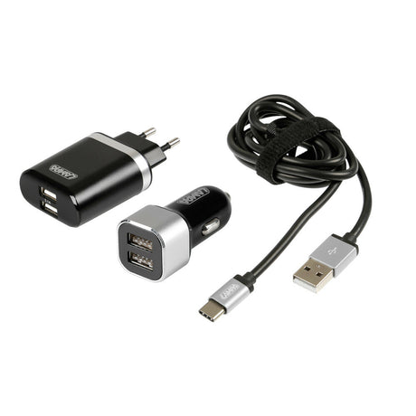 3-in-1 USB Ladegerät Set mit Type-C – Für Auto & Zuhause
