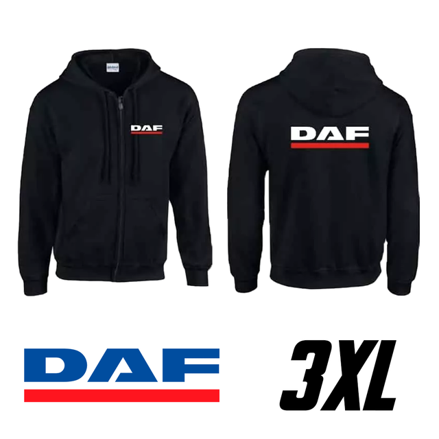 Black DAF Logo Zip-Up Hoodie