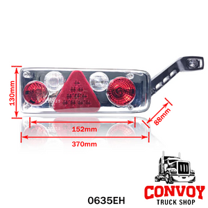 Rear Lamp for Kögel with Triangular Reflector and LED Rubber Lamp