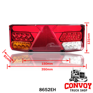 LED Rear Lamp 7-Function Triangle Prism 12-24V