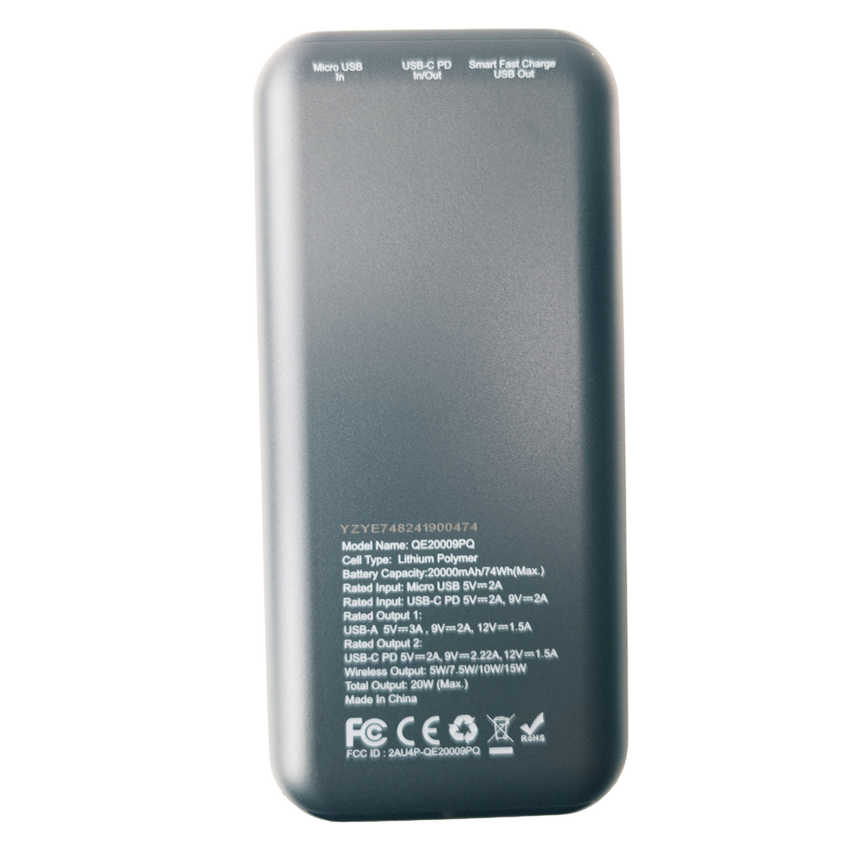 Energizer 20,000mAh Wireless Power Bank, 15W Fast Charging