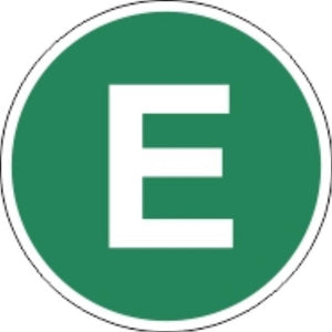 E Sticker EUR4 Green Circle White E