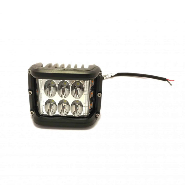 LED Work Light Square Dual Row 24W with Amber Flashing Sides 12/24V