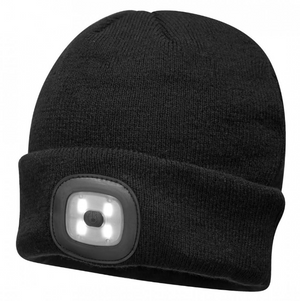 LED Beanie Hat with Rechargeable Light