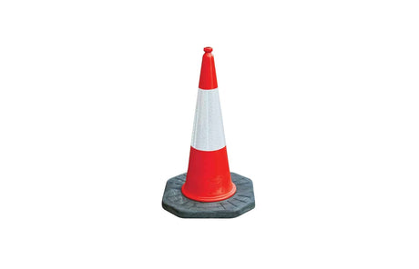 Traffic Cone 500mm Reflective with Plastic Base