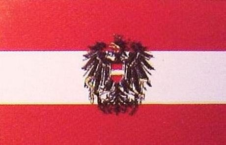 Large Austria Flag with Coat of Arms (90x150cm)