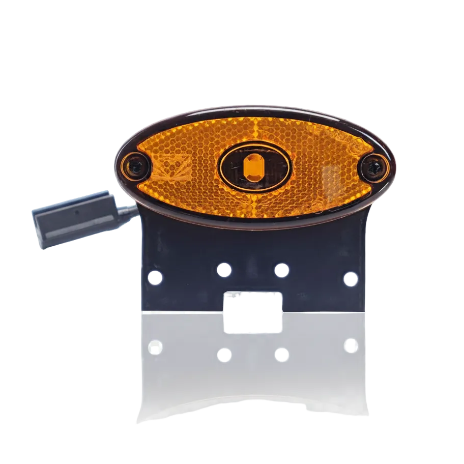 Luz de posición LED ovalada amarilla con soporte Flatpoint II Aspöck