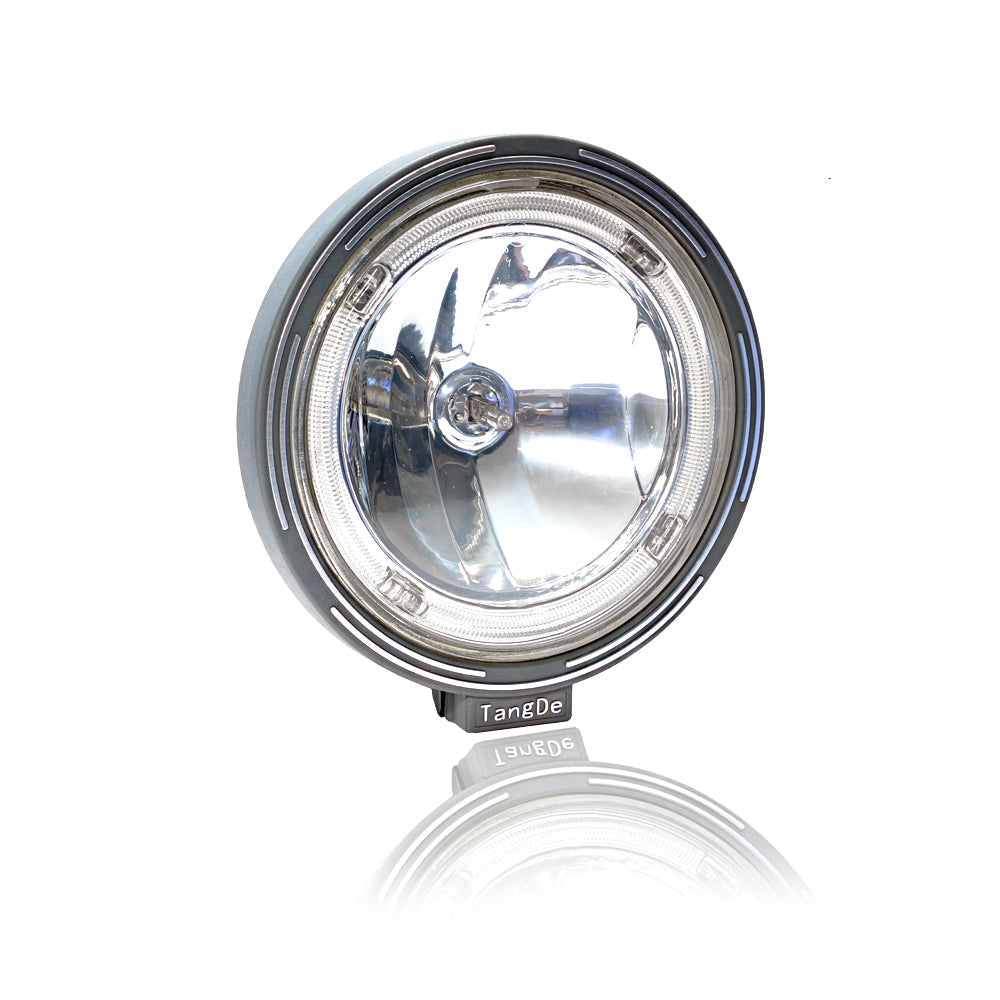 Round High Beam Headlight with White LED Position Light